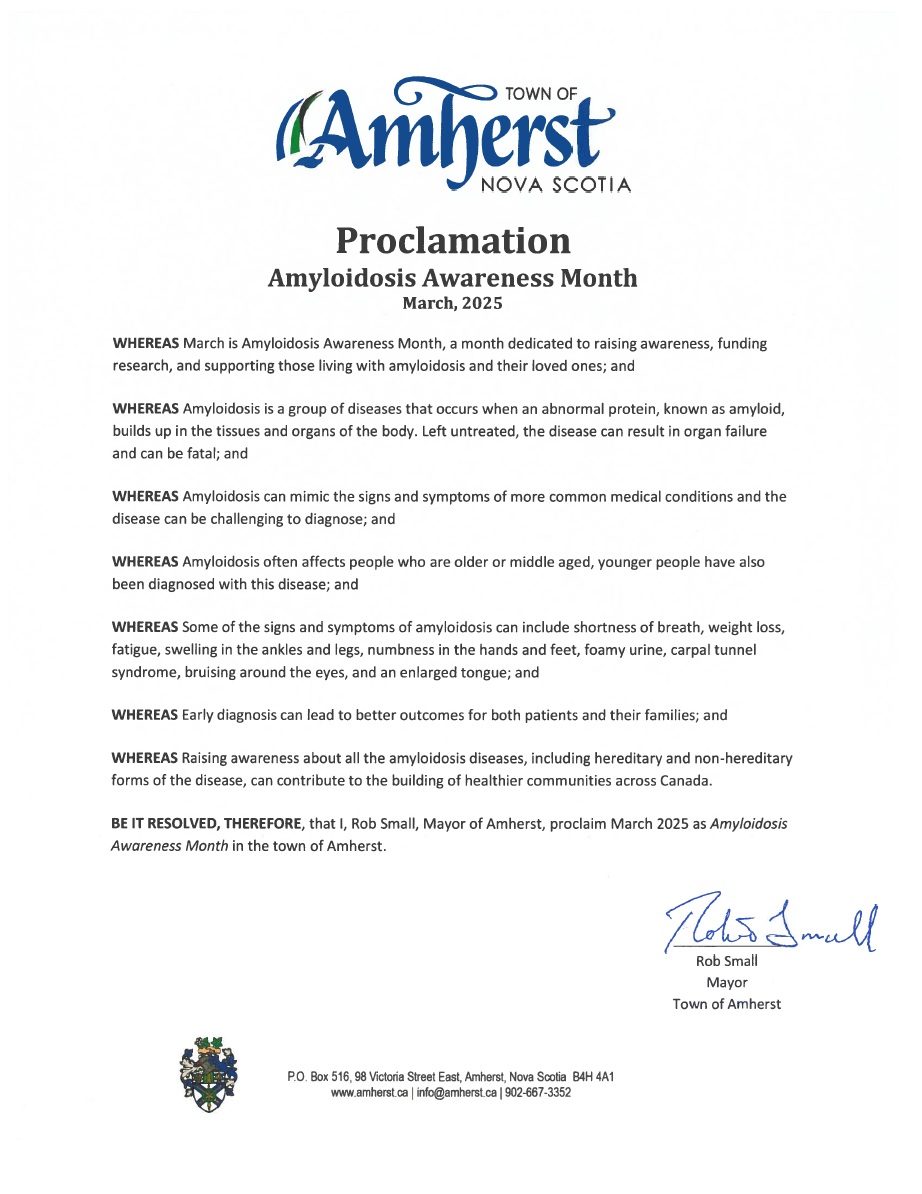 Amyloidosis Awareness Month Signed